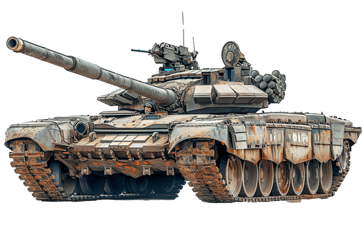 AI generated Steel on the Battlefield Army Tank in Action, Camouflaged War Machine png