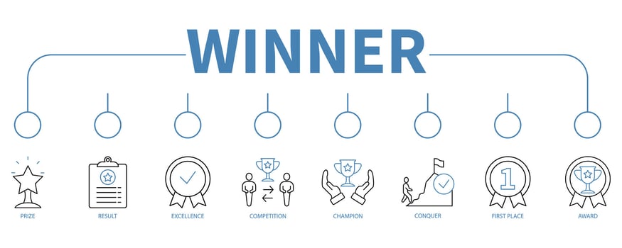 Winner banner web icon vector illustration concept