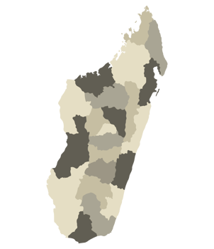 Madagascar map. Map of Madagascar in administrative provinces in multicolor png