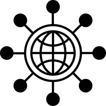 Global community solid glyph vector illustration