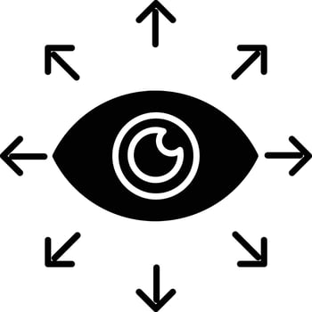 Vision solid glyph vector illustration