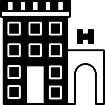 Hospital solid glyph vector illustration