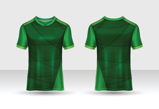 Sports jersey t-shirt design concept vector template, Football jersey concept with front and back view for Cricket, soccer, Volleyball, Rugby, tennis and badminton uniform