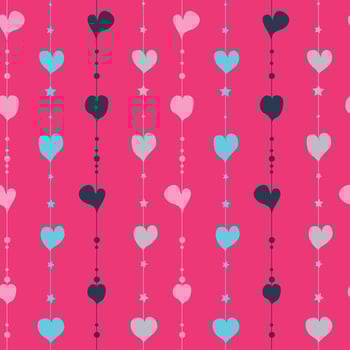 Cute simple childish seamless pattern with  hearts on pink backdrop.Universal print.  Romantic background with small hearts Children textile, fabric, print, wrapping paper, texture. vector