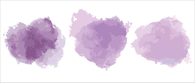 Set of abstract purple watercolor vector