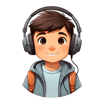 AI generated child with headphones png