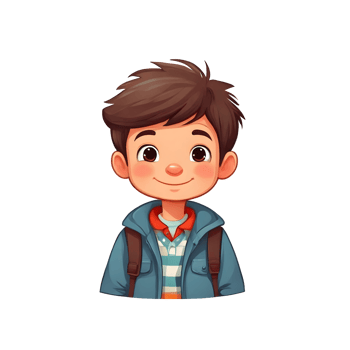 AI generated Cute boy with a smile clip art. png