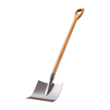 AI generated A shovel is leaning isolated on transparent background png