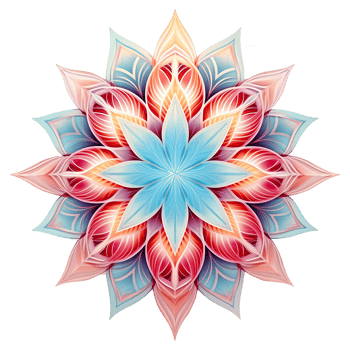 AI generated Mandala fractal design element with flower pattern isolated on transparent background png