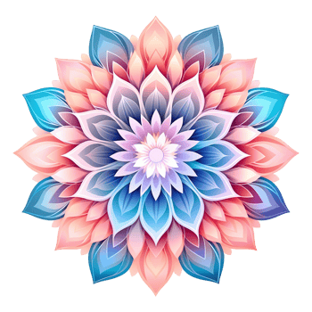 AI generated Mandala fractal design element with flower pattern isolated on transparent background png