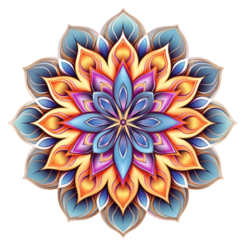 AI generated Mandala fractal design element with flower pattern isolated on transparent background png