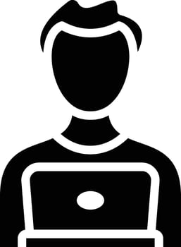 Student using Laptop Vector Icon