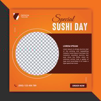 Food social media promotion and banner post design vector template