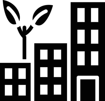 Green City Vector Icon