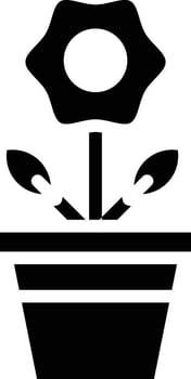 Large Flower Pot Vector Icon