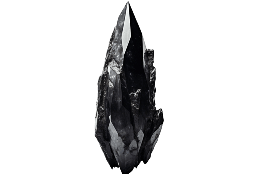 AI generated Obsidian dark Shard in Abstract Form on transparent background. png