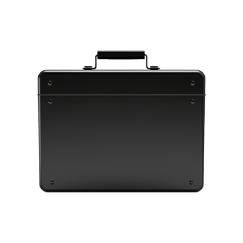 AI generated Empty black metal box isolated on transparent background png