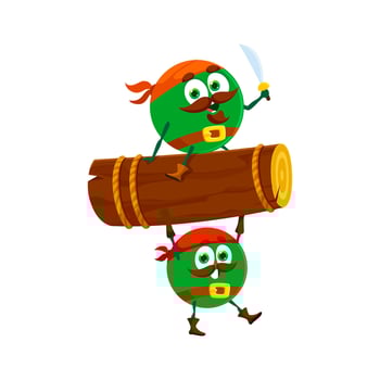 Cartoon division sign pirate and corsair character vector