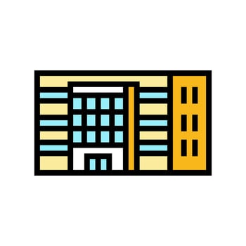 student school building color icon vector illustration