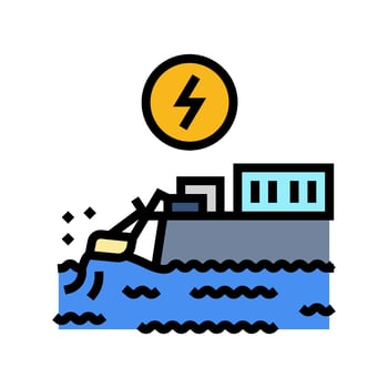 wave energy storage color icon vector illustration