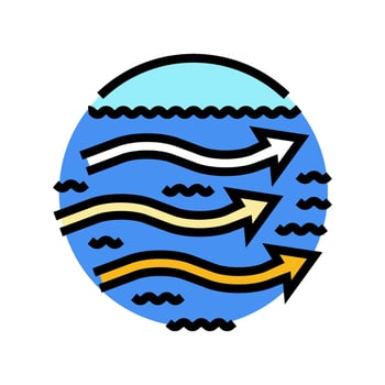 currents tidal power color icon vector illustration