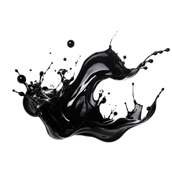 AI generated Black liquid splashing png isolated on transparent background