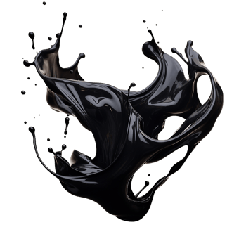 AI generated Black liquid splashing png isolated on transparent background