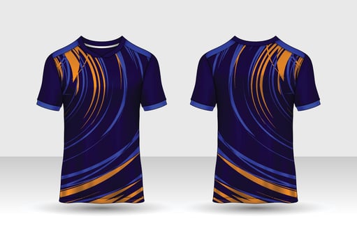 Sports t-shirt jersey design concept vector template, rhombus pattern v neck Football jersey concept with front and back view for Soccer, Cricket, Volleyball, Rugby, tennis, badminton uniform kit