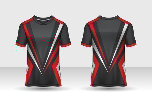 Sports t-shirt jersey design concept vector template, rhombus pattern v neck Football jersey concept with front and back view for Soccer, Cricket, Volleyball, Rugby, tennis, badminton uniform kit