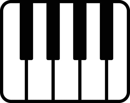 Piano solid glyph vector illustration
