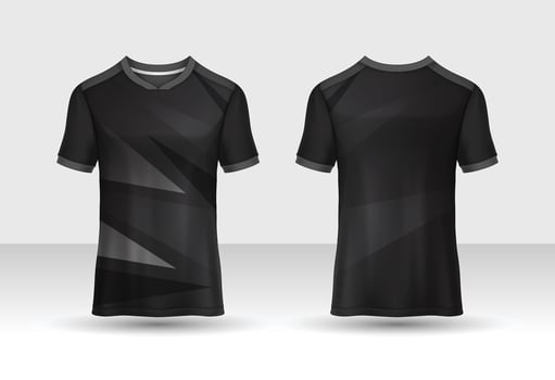 Sports jersey and t-shirt template sports jersey design vector mockup. Sports design for football, racing, gaming jersey.