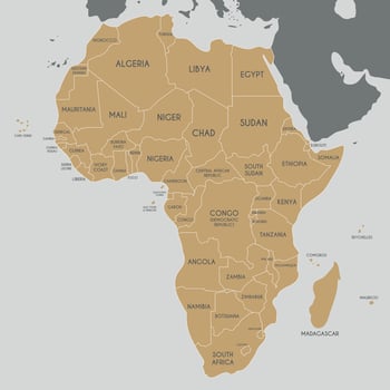 Political Africa Map vector illustration. Editable and clearly labeled layers.