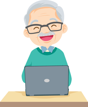 Elderly man or grandfather in appearance png