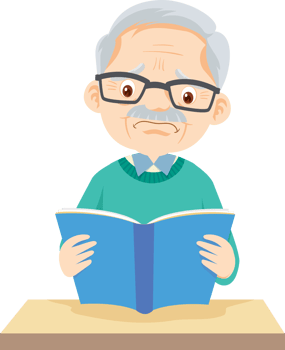 Elderly man or grandfather in appearance png