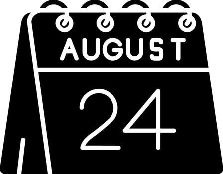 24th of August Glyph Icon vector
