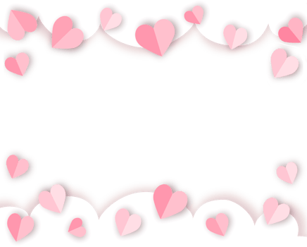 Isolated transparent Flying paper cut heart pink frame, love, valentine decoration, greeting card, copy space png