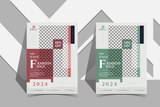 Minimal poster and flyer for fashion sale discount flyer templplate design vector