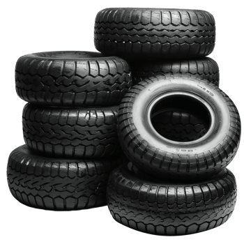AI generated Stack of Black Car Tires Arranged Artistically Against a Transparent Background Created With Generative AI Technology png
