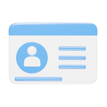 Id card icon 3d render png
