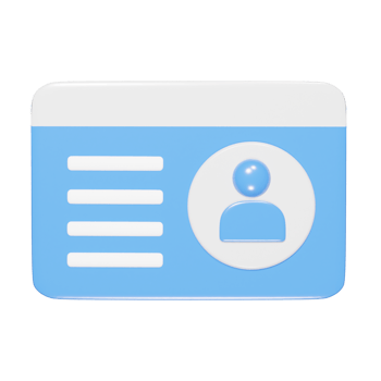 Id card icon 3d render png