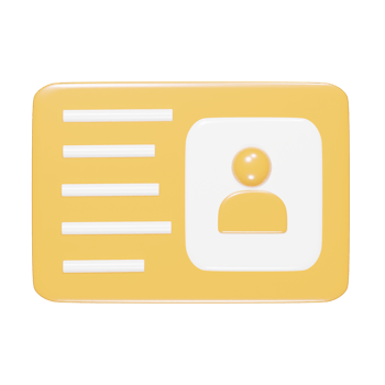 Id card icon 3d render png