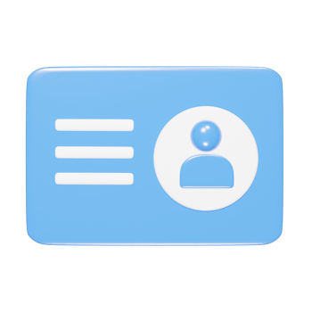 Id card icon 3d render png
