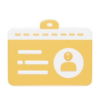 Id card icon 3d render png