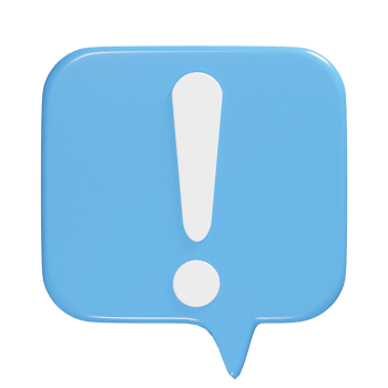 Exclamation icon 3d render png