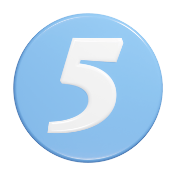 Top 5 icon 3d render png