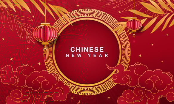 Chinese New Year greeting luxury background. Chinese New Year blank banner design vector
