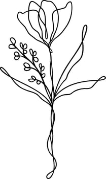 Flower Continuous Line Art vector