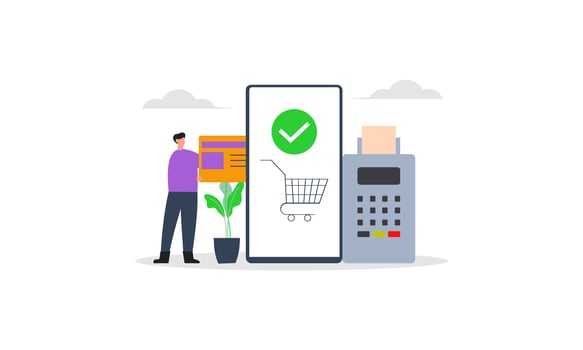 Online shopping and E-commerce concept illustration vector