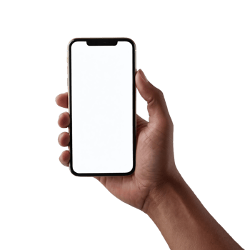 AI generated Hand holding phone isolated png