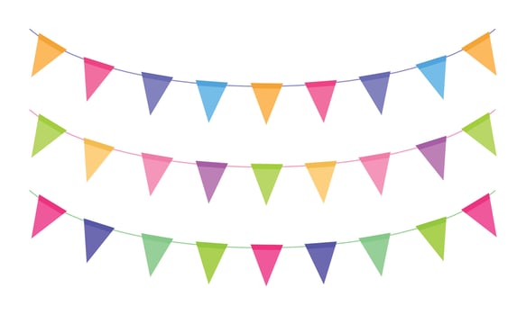 Vector collection of flat birthday garlands
